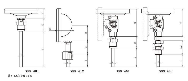 WSS工業雙金屬溫度計（通用型螺紋式）_http://m.nbjm.com.cn_雙金屬溫度計_第3張