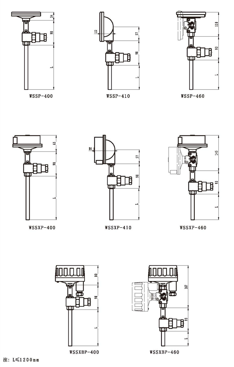 WSSX工業雙金屬溫度計（一體化型無固定裝置）_http://m.nbjm.com.cn_雙金屬溫度計_第3張